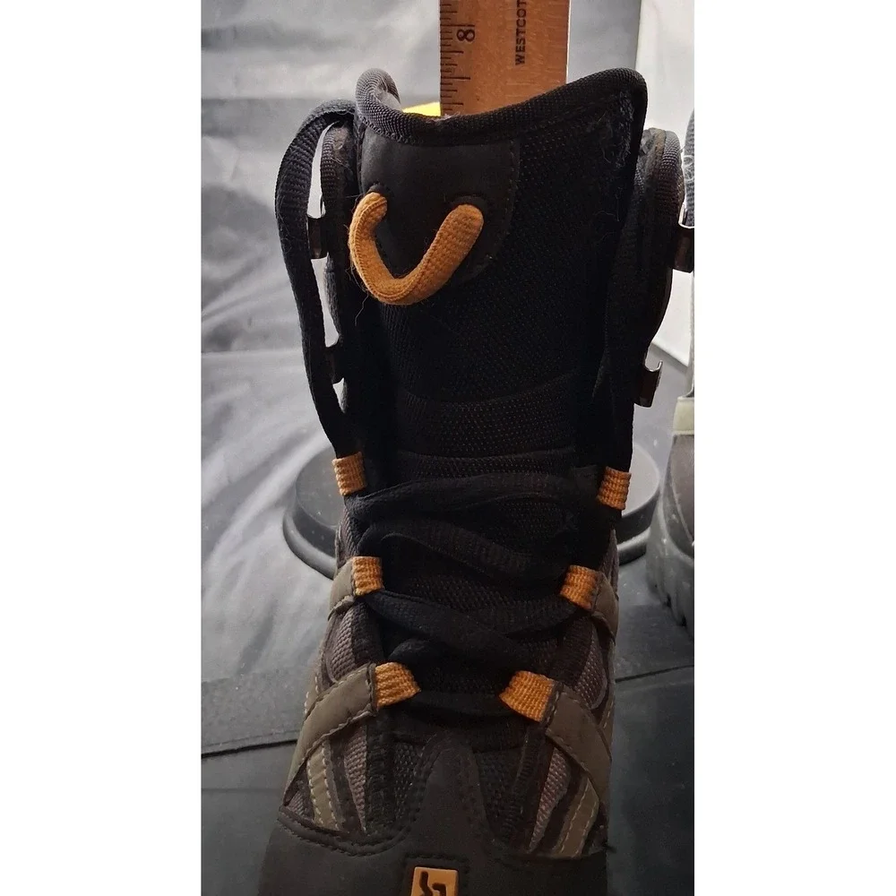 Burton Youth Snowboard Boots Black Grey Orange Size 1 Kids Lace Up Winter Sports